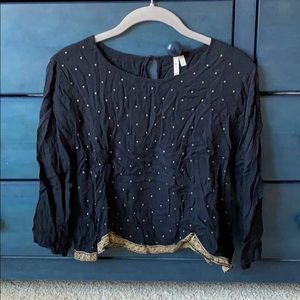 Black Embellished Dress Shirt